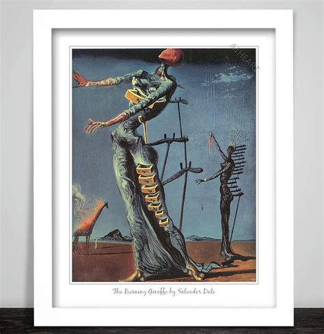 The Burning Giraffe By Salvador Dali Print Poster Giant Red Etsy