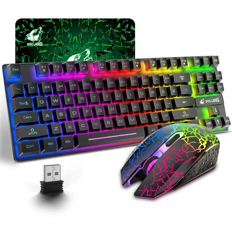 Buy Wireless Gaming Keyboard And Mouse Combo With 87 Key Rainbow Led