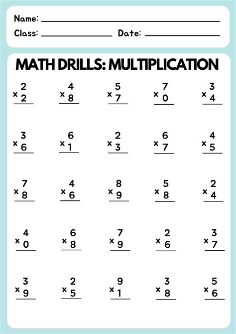 Multiplication Facts 0 5 Worksheets K5 Learning Worksheets Library