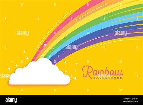 Rainbow With Clouds Bright Background Stock Vector Image Art Alamy