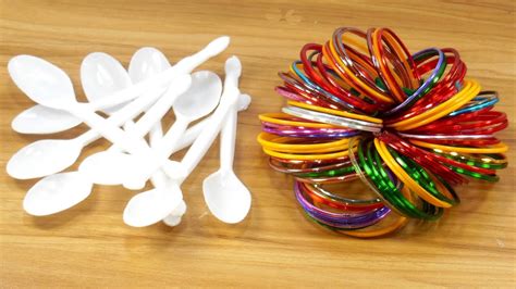 Diy Plastic Spoon And Old Bangles Craft Idea Best Out Of Waste