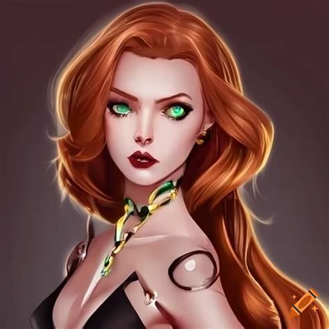 Image Of A Stunning Villainess With Auburn Hair And Green Eyes
