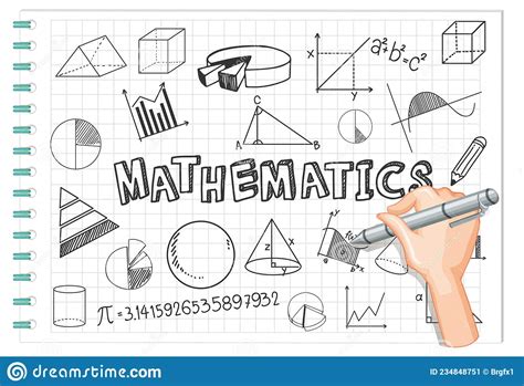 Doodle Math Formula With Mathematics Font Stock Vector Illustration