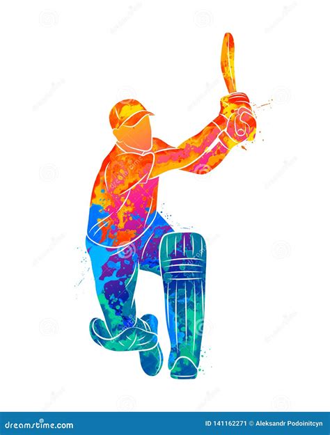 Batsman Playing Cricket Cricket Competition Logo Vector Illustration
