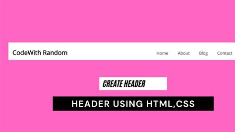 How To Create A Website Header Design In Html And Css Code Website