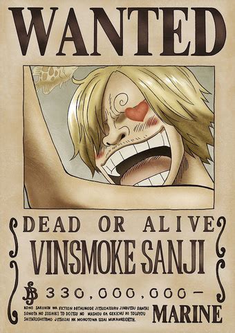 One Piece Sanji Wanted Poster Request Details
