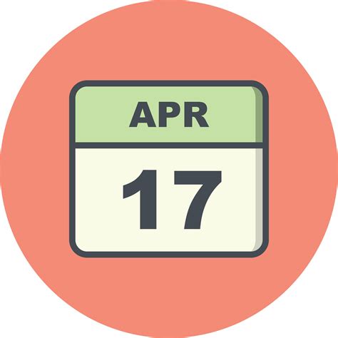 April 17th Date On A Single Day Calendar 505165 Vector Art At Vecteezy