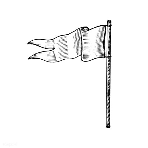Download Premium Vector Of Hand Drawn White Flag 410762 Flag Drawing