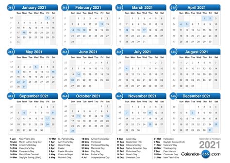 Days Numbered 1 To 365 Calendar Template 2023