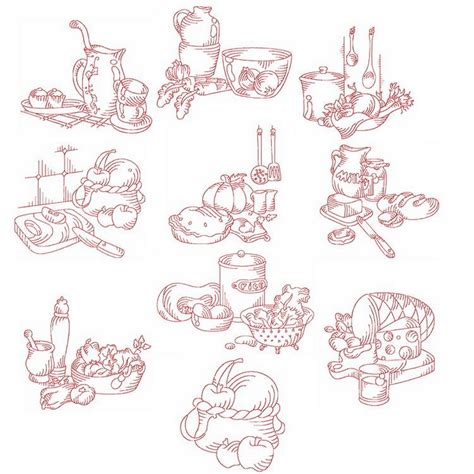 Redwork Kitchen Machine Embroidery Designs By Sew Swell