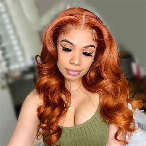 Ginger Body Wave 4x413x4 Lace Front Wig Human Hair Glueless Wigs For