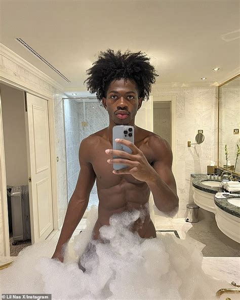 Lil Nas X Shares Nude Selfies While Enjoying Bubble Bath In Belgium