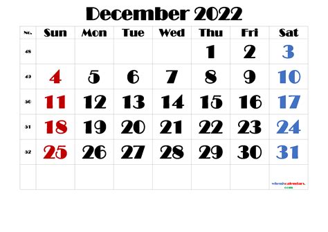 Printable Calendar December 2022 Qualads