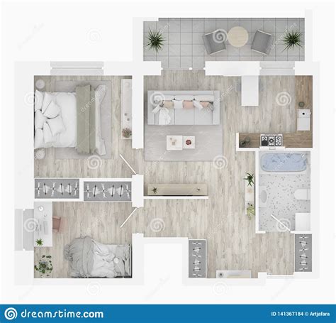 Home Floor Plan Top View Apartment Interior Isolated On