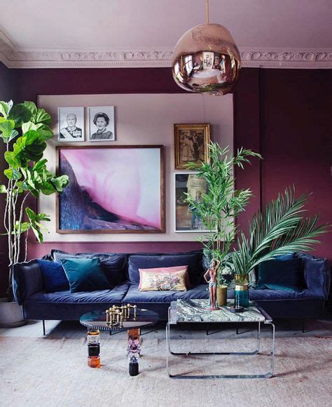Plum Perfectly Eclectic And Chic Living Room With Trendy Materials