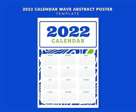 Premium Vector 2022 Calendar Wave Abstract Poster