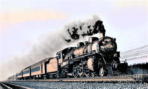 Steam Locomotive Passenger Train Digital Art By Wernher Krutein