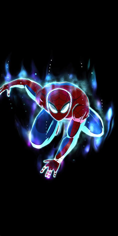 1080x2160 Spiderman Blue Waves 4k One Plus 5thonor 7xhonor View 10lg