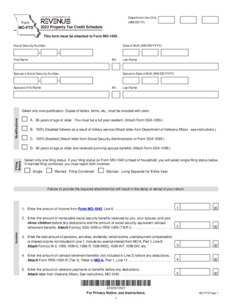 2022 Form Mo Dor Mo Pts Fill Online Printable Fillable Blank Pdffiller