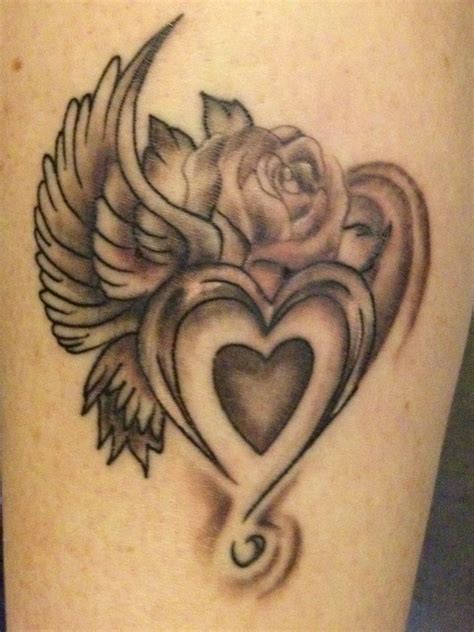 My Heart Rose Wing Tattoo Shape Tattoo Heart Shaped Angel Wing