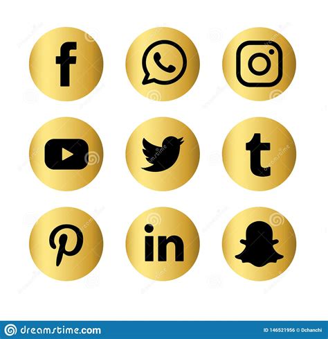 Rose gold social media icons 1604875. Set Of Popular Social Media Logos Vector Web Icon ...