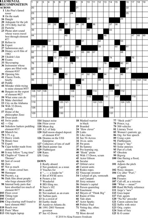 Premier Sunday Crossword Printable Printable Word Searches