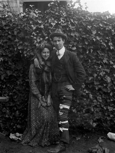 1900s Archive Black White Bow Tie Couple Fur Hat Photograph By Mark