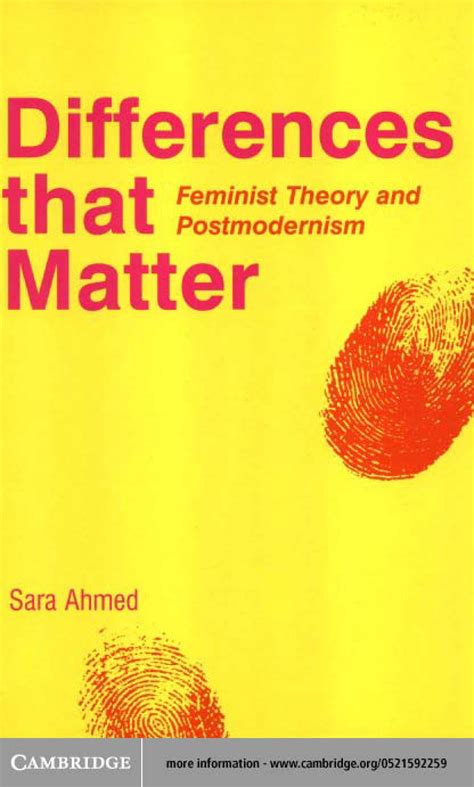 Sara Ahmed Differences That Matter Feminist Theory And Postmodernism Pdf Docdroid