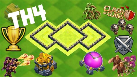 New Th4 Base With Copy Link Town Hall 4 Base Design 2 Clash Of