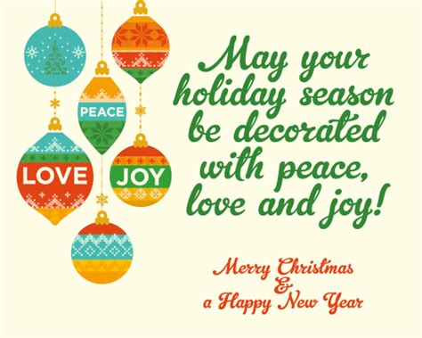 Wishing You Peace Love And Joy Free Spirit Of Christmas Ecards 123