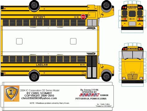 Sp Papel Modelismo Papercraft Laidlaw School Bus