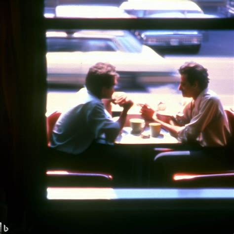 1980s Photo Of Two People Having A Conversation In A New York Diner As