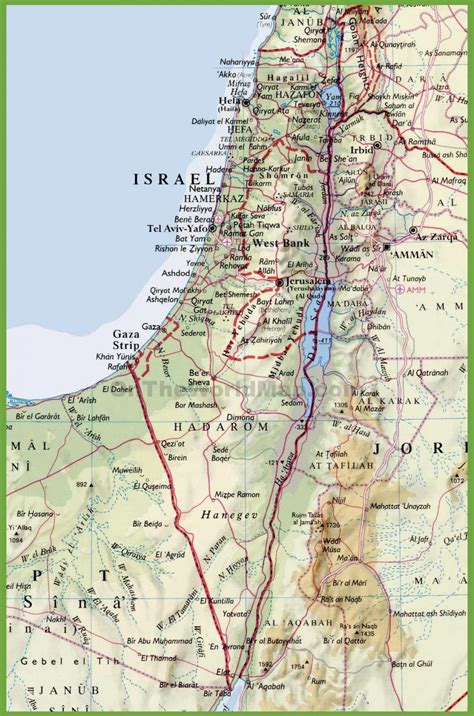 Guida con la mappa più recente. Israele mappa - Israele città mappa (Asia Occidentale Asia)