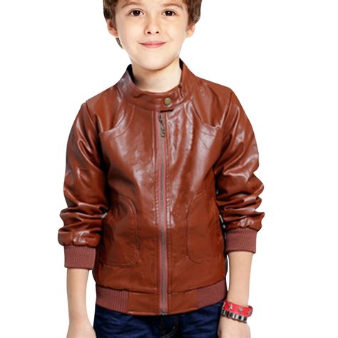 Boys Leather Jacket 2016 Autumn Spring Kids Clothing Kids Leather