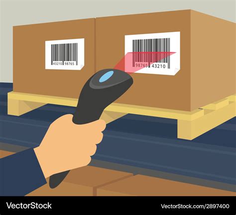 Barcode Scanning At The Warehouse Royalty Free Vector Image