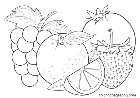 Tropical Fruits Pictures Coloring Page Free Printable Coloring Pages