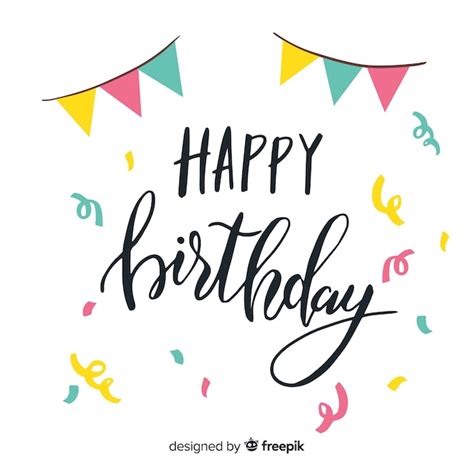 Free Vector Creative Happy Birthday Lettering Concept