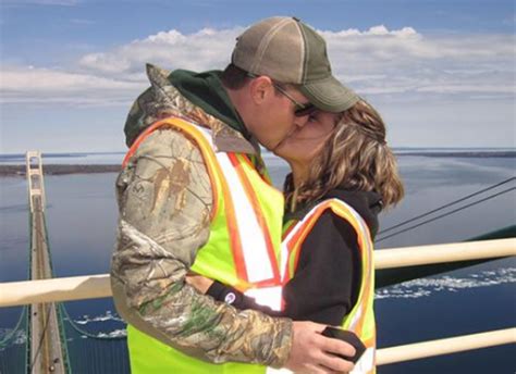 Pure Michigan Proposal Couple Gets Engaged On Top Of Mackinac Bridge