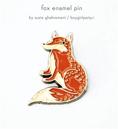 Red Fox Enamel Pin Little Craft Place