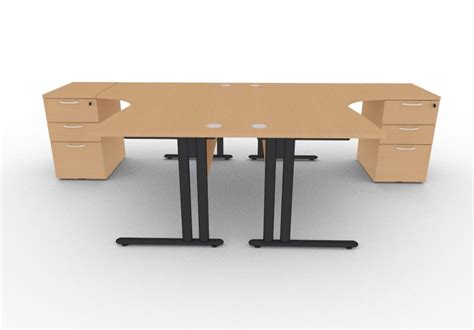Two Person Corner Desk Bundle Optimize Office Reality