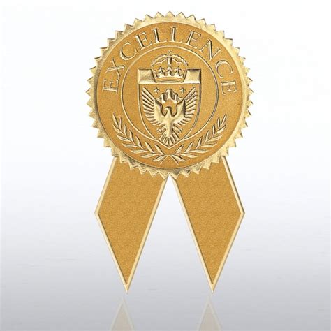Certificate Seal With Ribbon Excellence Gold Baudville