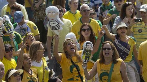 Brazilians Protest Against President Dilma Rousseff As City Prepares