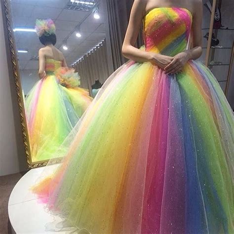 Untitled Rainbow Colored Dresses Rainbow Wedding Dress Perfect