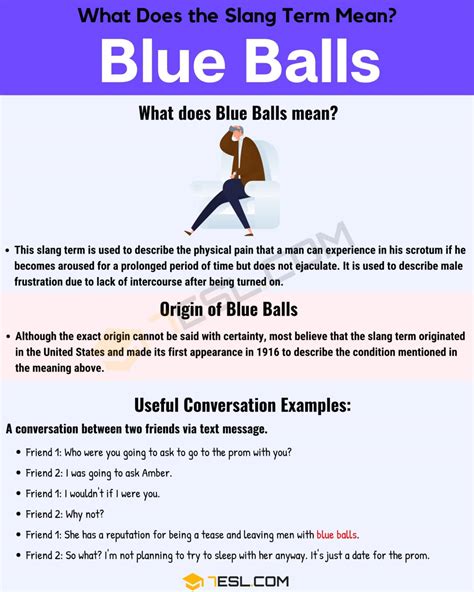 Blue Balls Meaning What Does The Slang Term ‘blue Balls’ Mean • 7esl