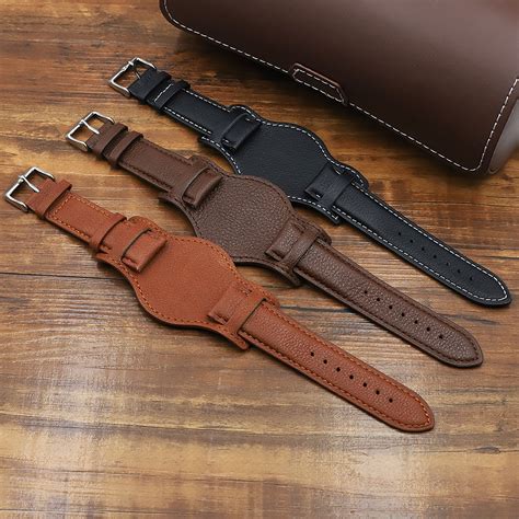 genuine leather bund strap 18mm 20mm 22mm watch strap handmade etsy uk
