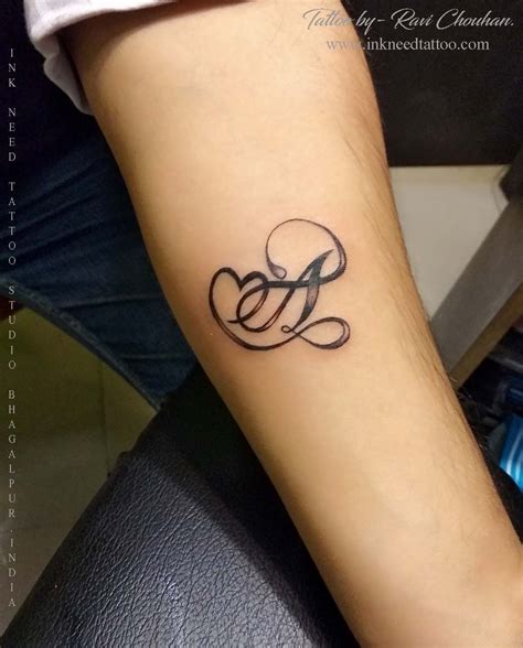 Vector illustration of elegant capital letter s. a letter with heart,ink need tattoo, alphabet tattoo, ravi chauhan ...