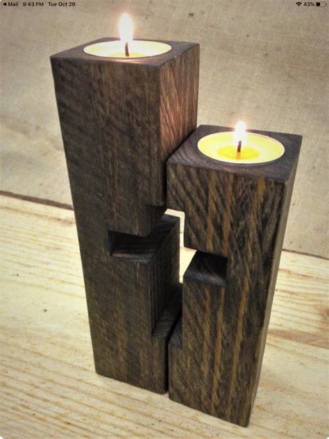 Diy Candle Holders Wood