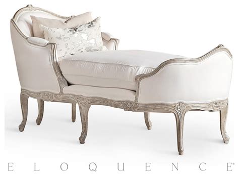 Choose a white outdoor chaise lounge for a bright, summery space. Eloquence Eloquence® Marie Antoinette Chaise in Silver Antique White Tone - Indoor Chaise Lounge ...