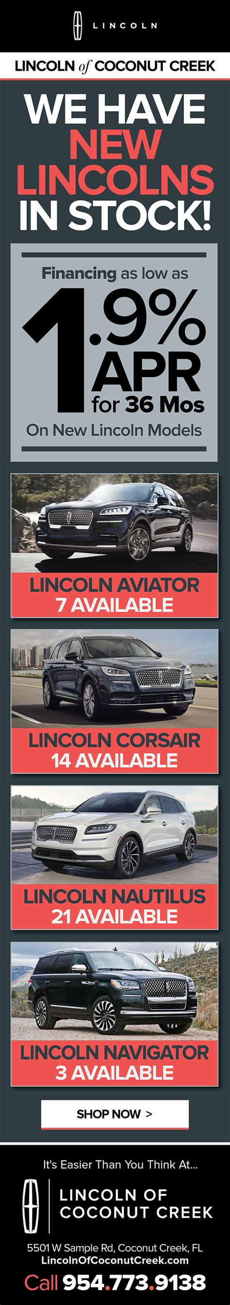 We Have New Lincolns19 Apr Available