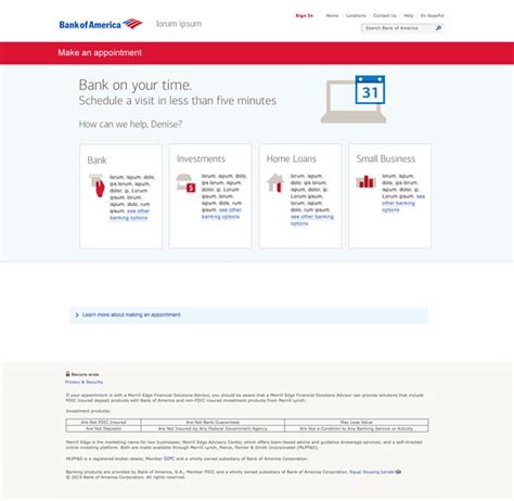 You'll be able to choose an advisor and a time that's convenient for you. Bank of America Bank by Appointment on Behance